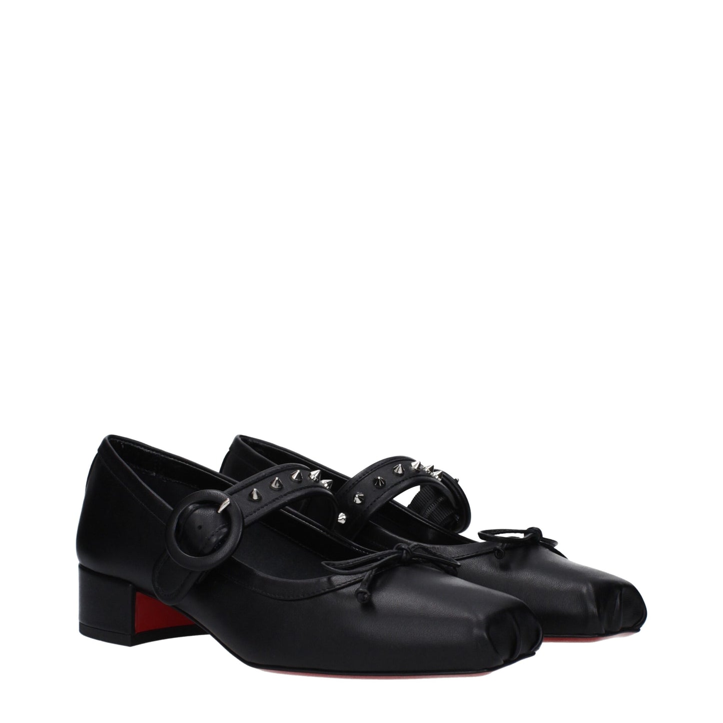 Christian Louboutin Schwarze Lederballerinas