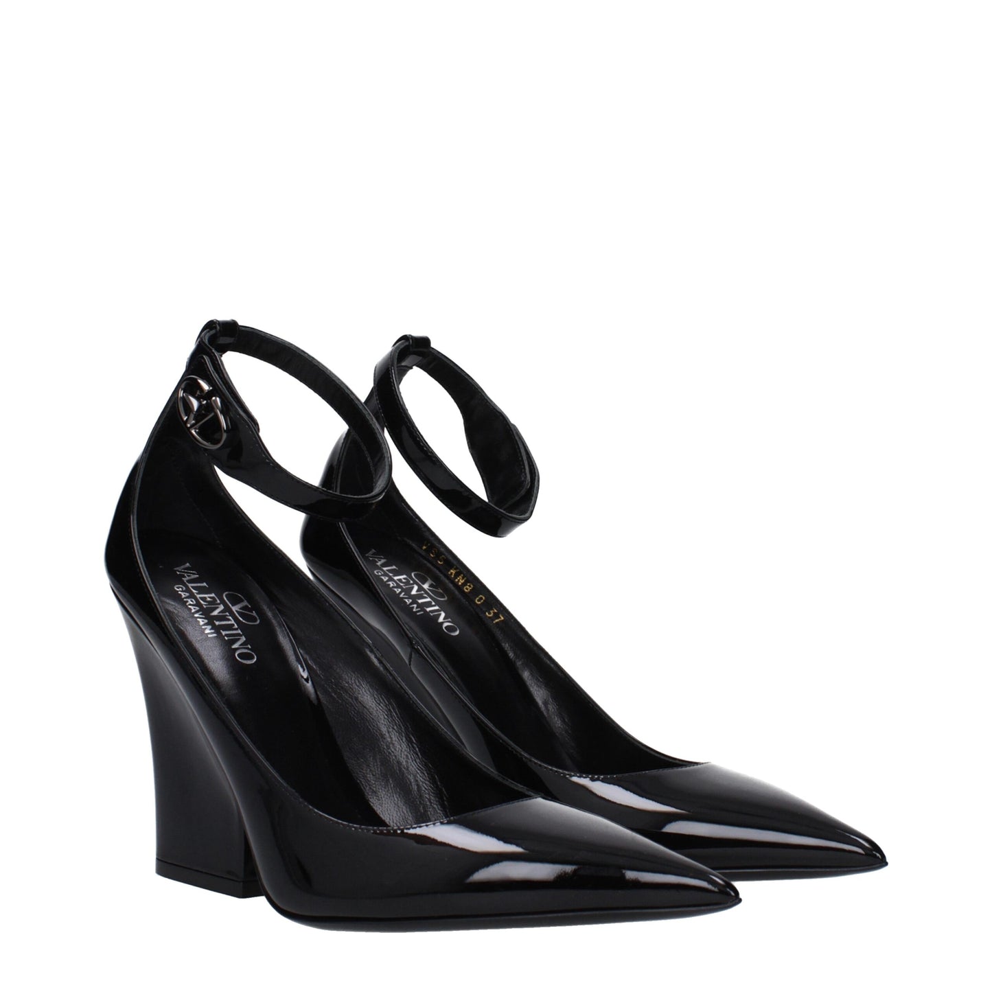 Valentino Garavani – Schwarze Plateau-Pumps aus Leder