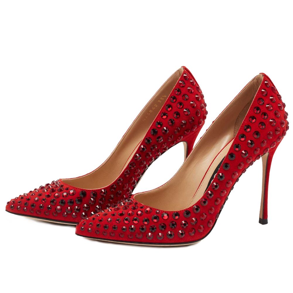 Sergio Rossi – Pumps aus rotem Kalbsleder