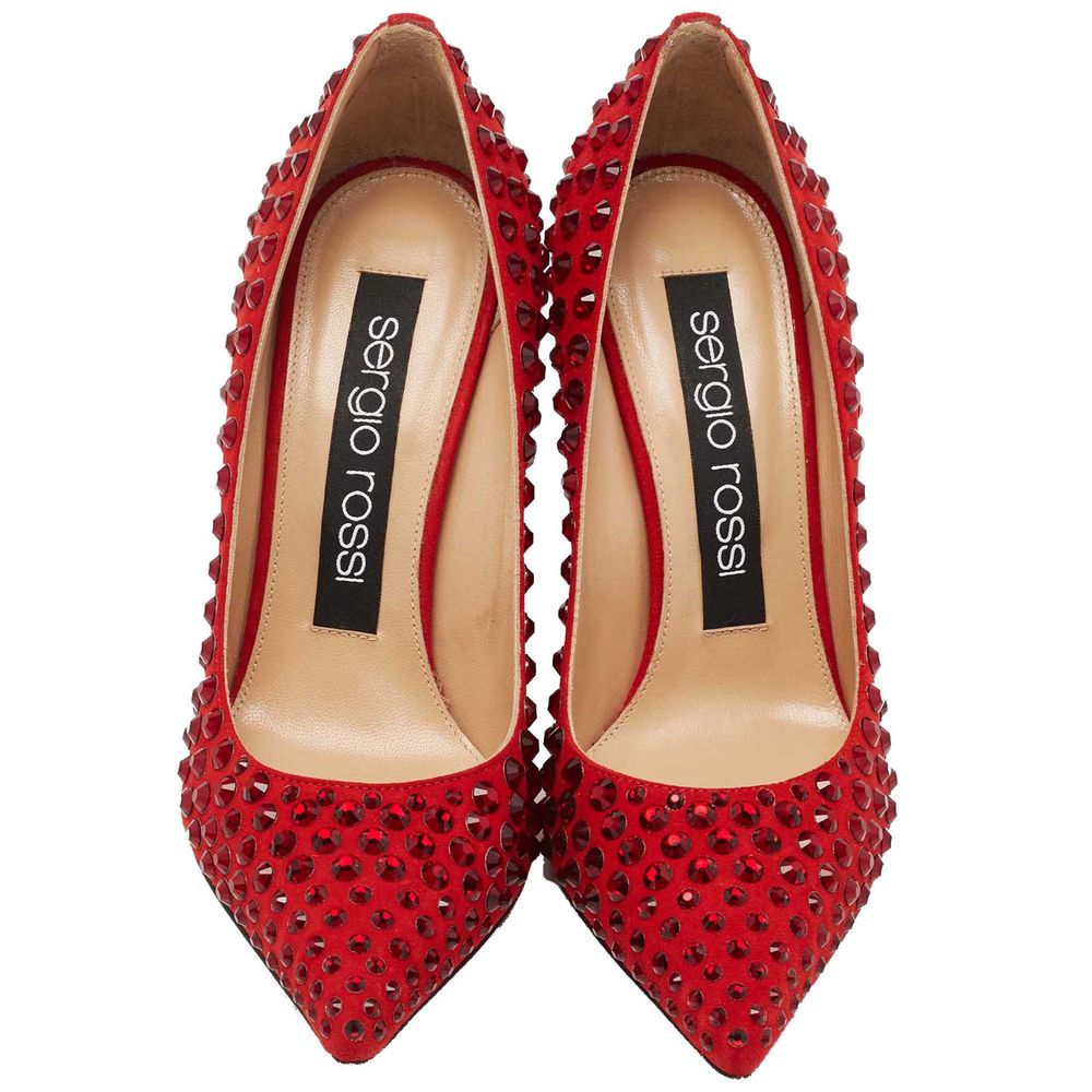 Sergio Rossi – Pumps aus rotem Kalbsleder
