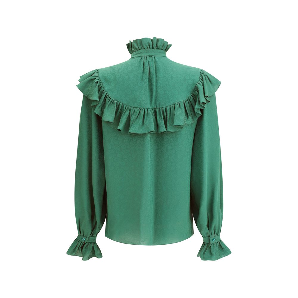 Saint Laurent Seidenbluse mit Rüschen
