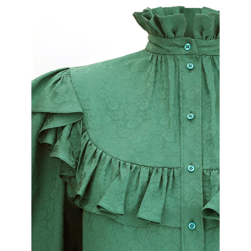 Saint Laurent Seidenbluse mit Rüschen