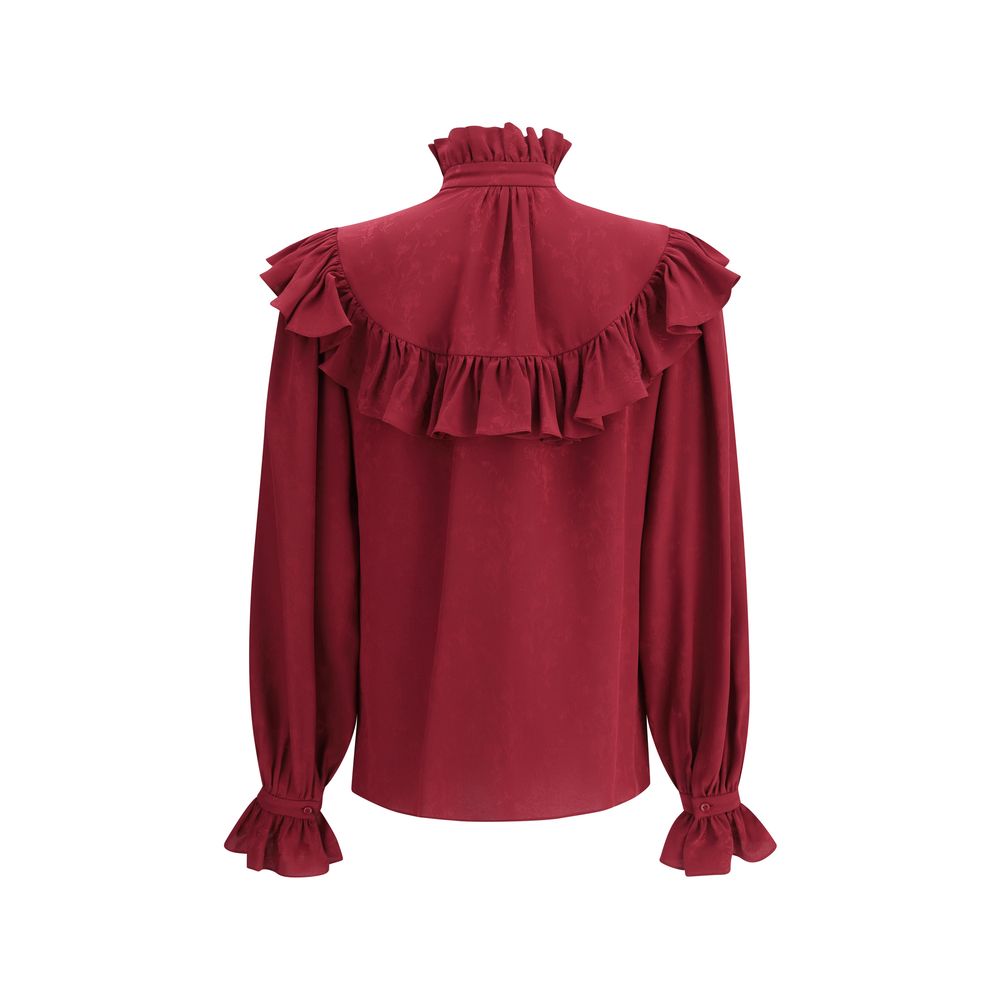Saint Laurent Seidenbluse mit Rüschen