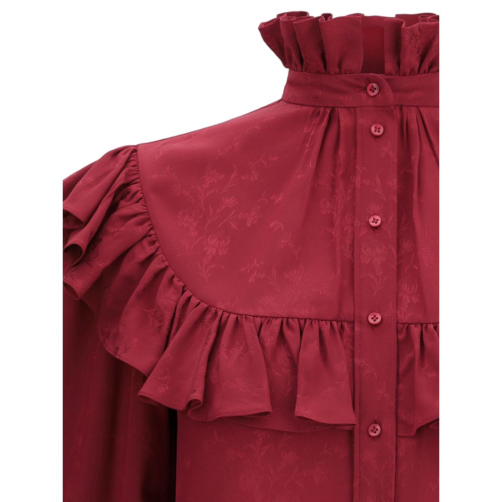 Saint Laurent Seidenbluse mit Rüschen