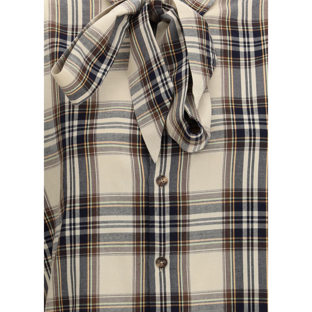 Saint Laurent Tartan Lavallière-Hemd