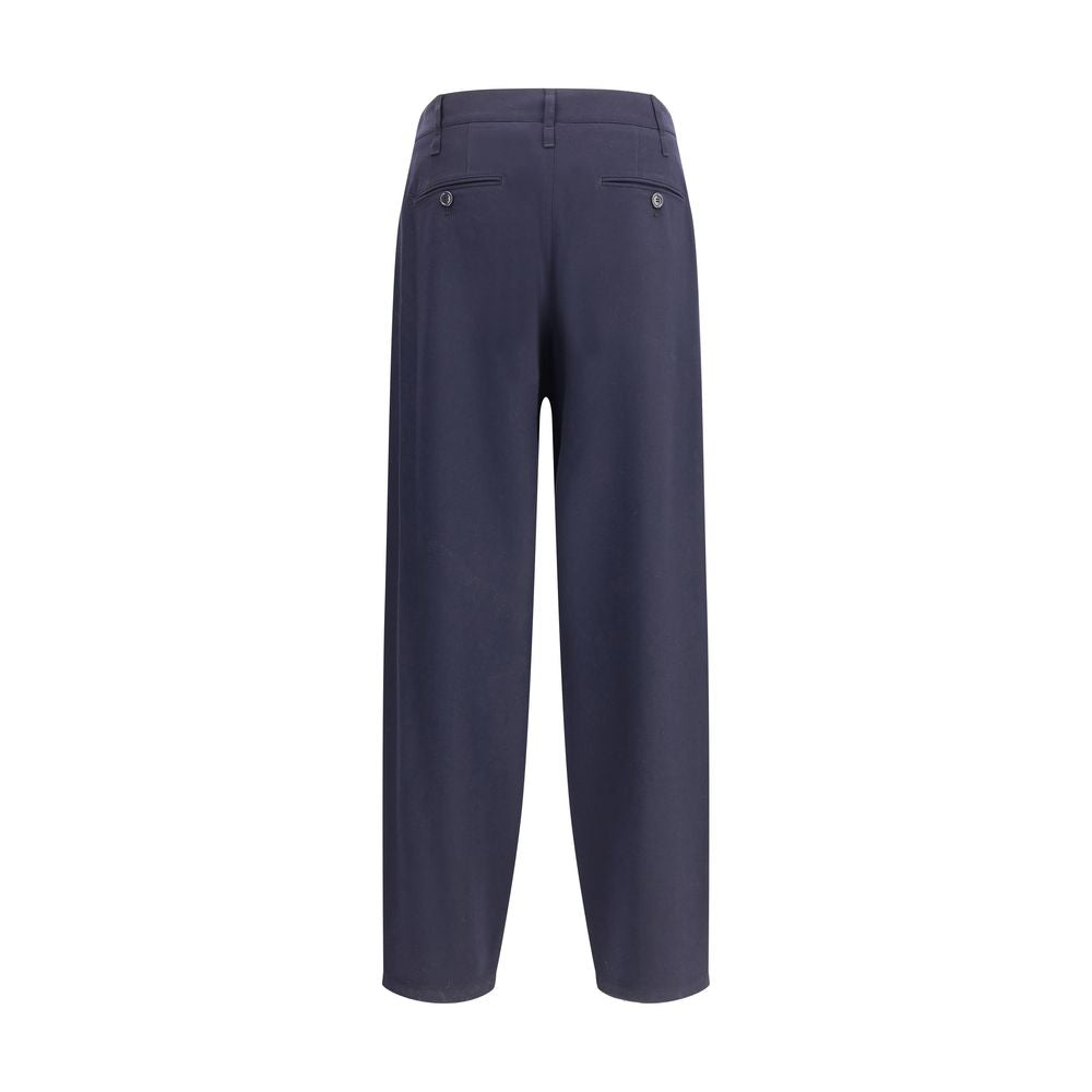 Pantalon à pince simple en tissu de laine léger Giorgio Armani