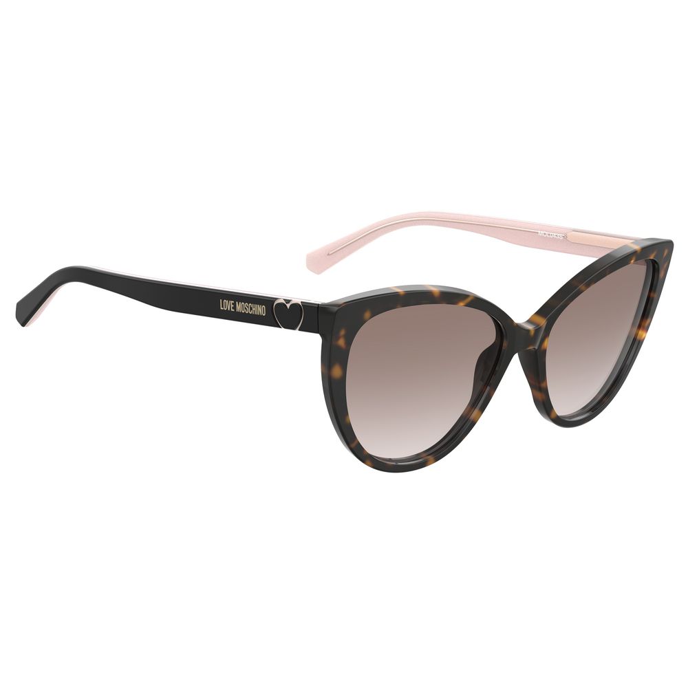 Lunettes de soleil Love Moschino en acétate marron