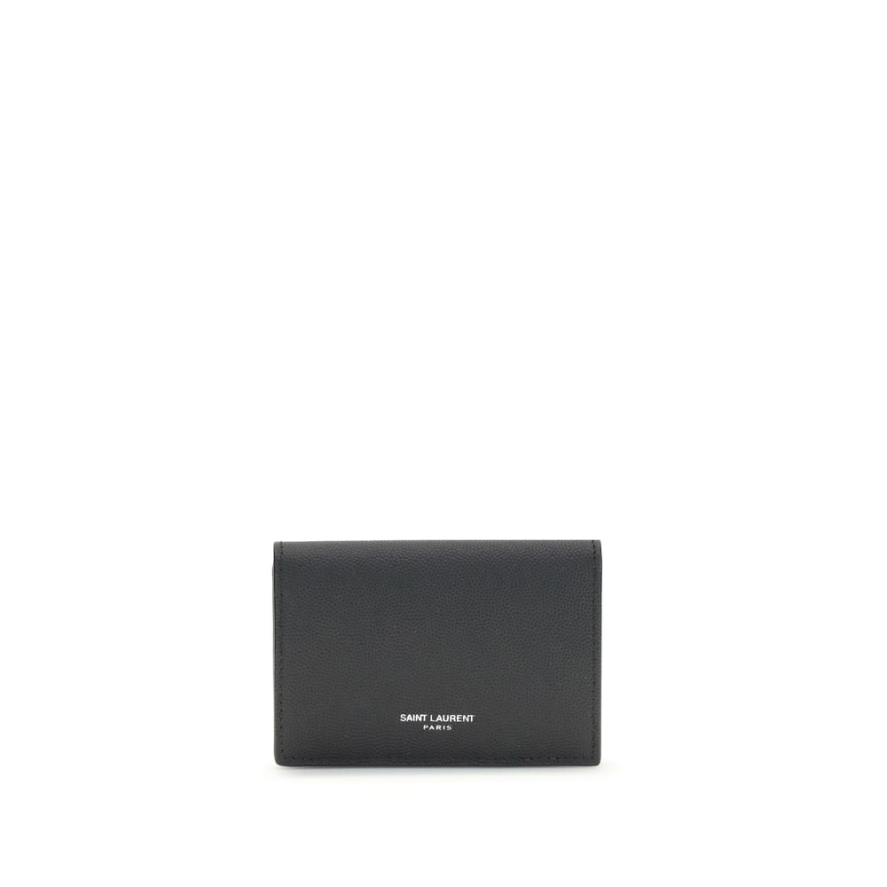 Saint Laurent Visitenkartenetui aus Grain de Poudre-Leder