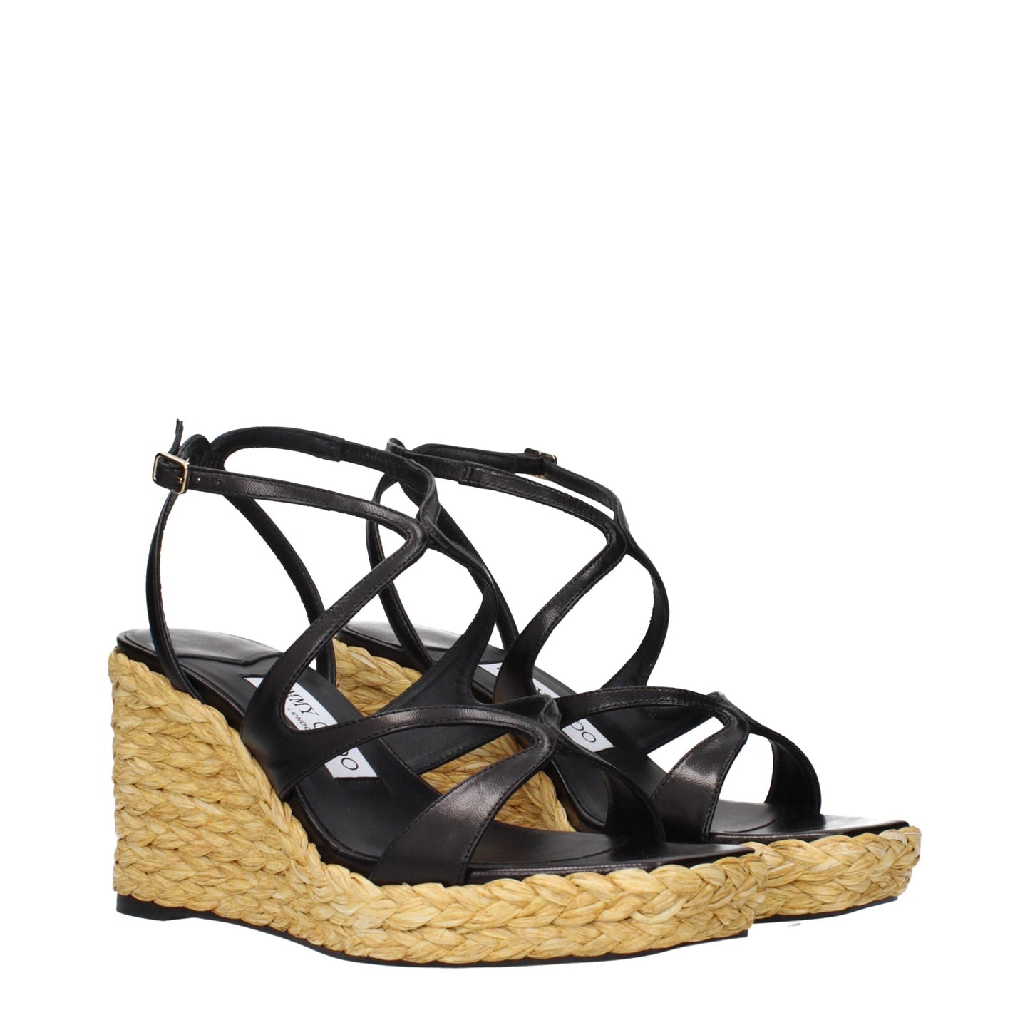 Jimmy Choo Keilsandaletten aus schwarzem Leder