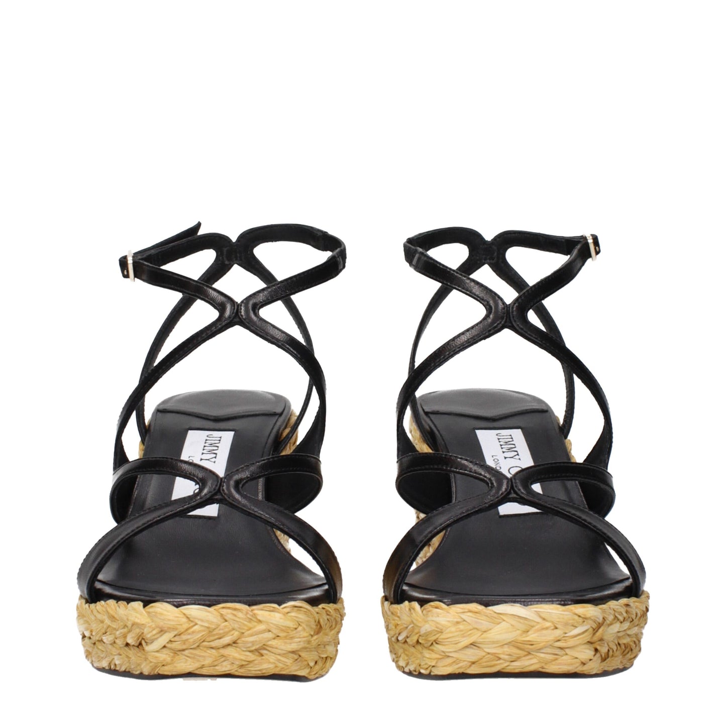 Jimmy Choo Keilsandaletten aus schwarzem Leder