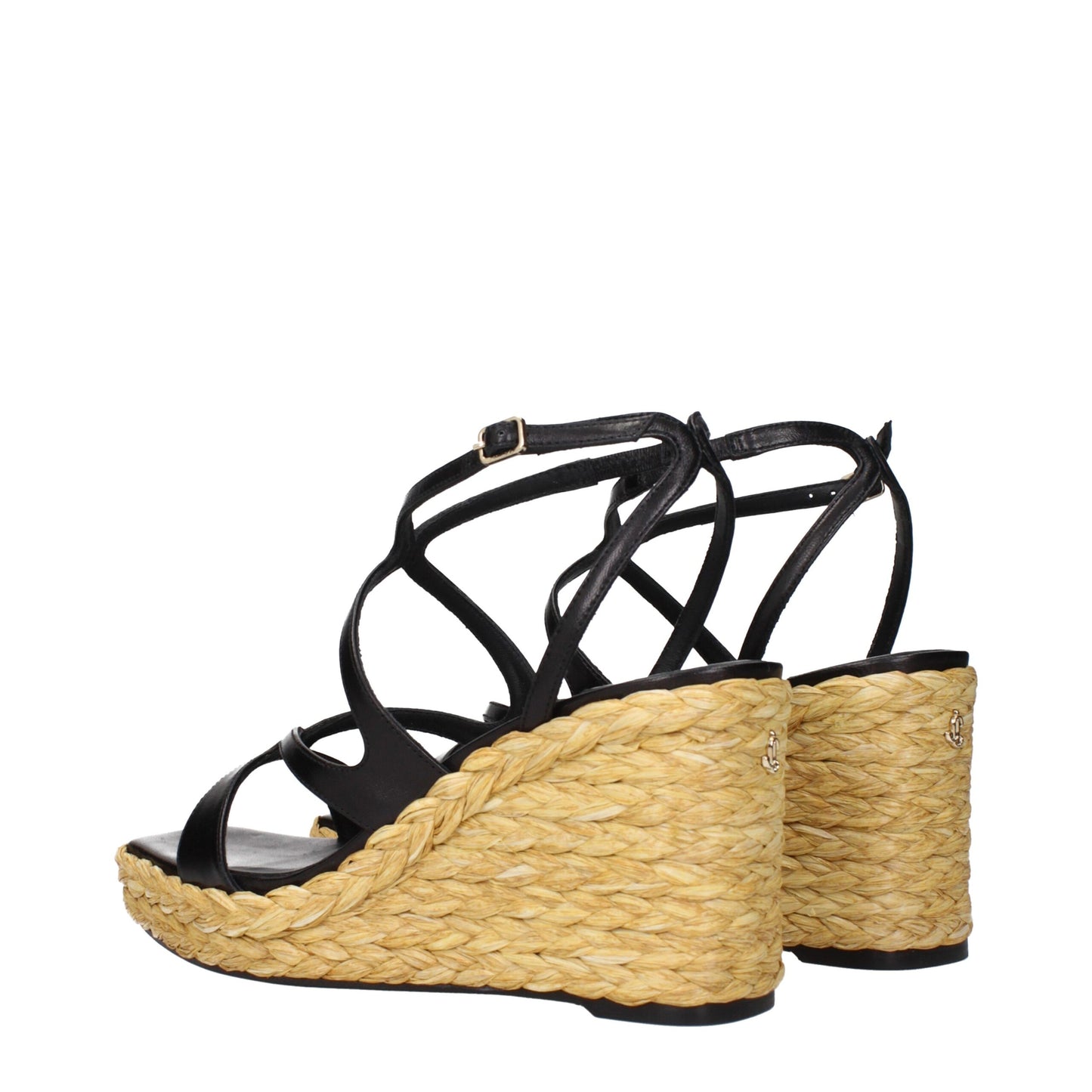 Jimmy Choo Keilsandaletten aus schwarzem Leder