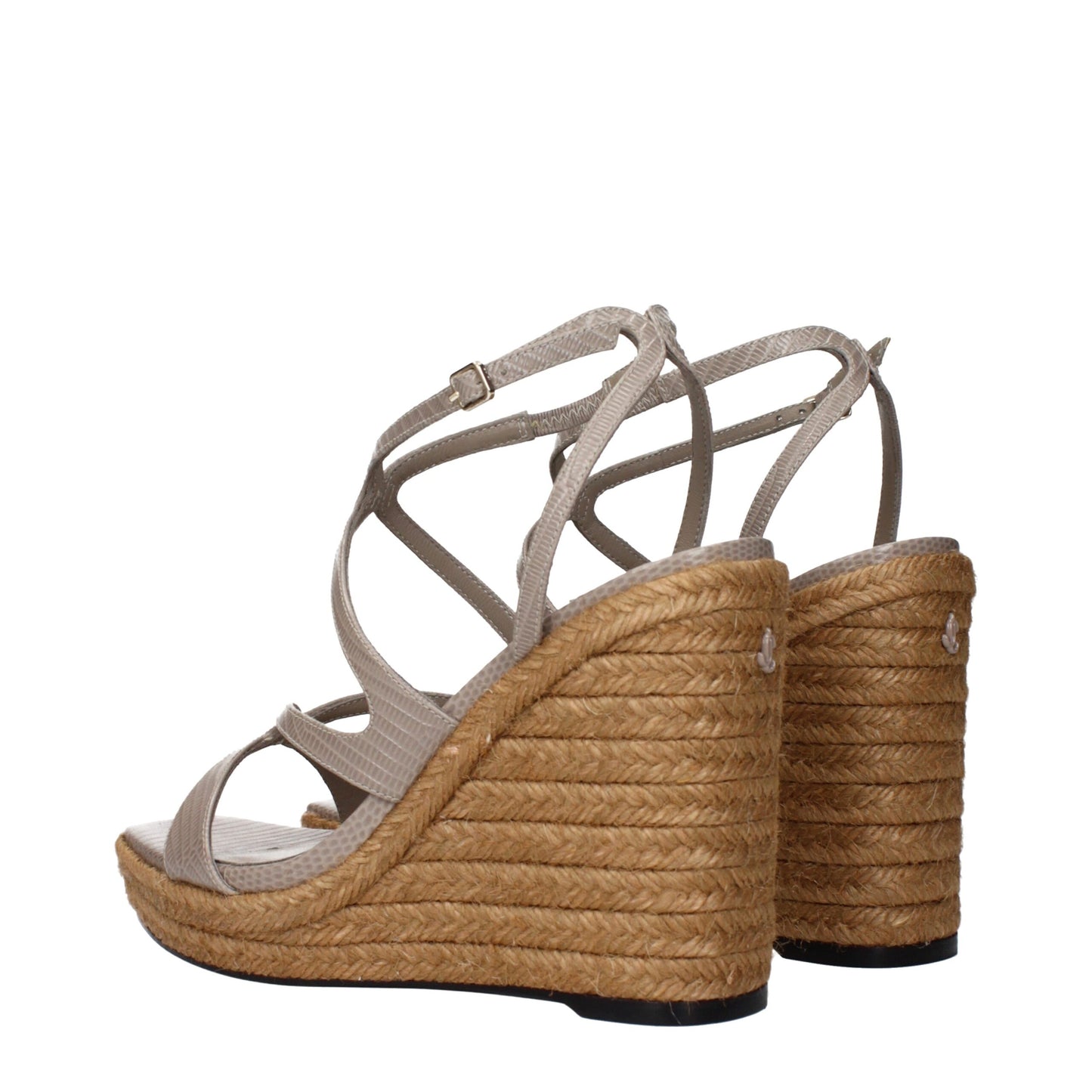 Jimmy Choo Keilsandaletten aus grauem Leder