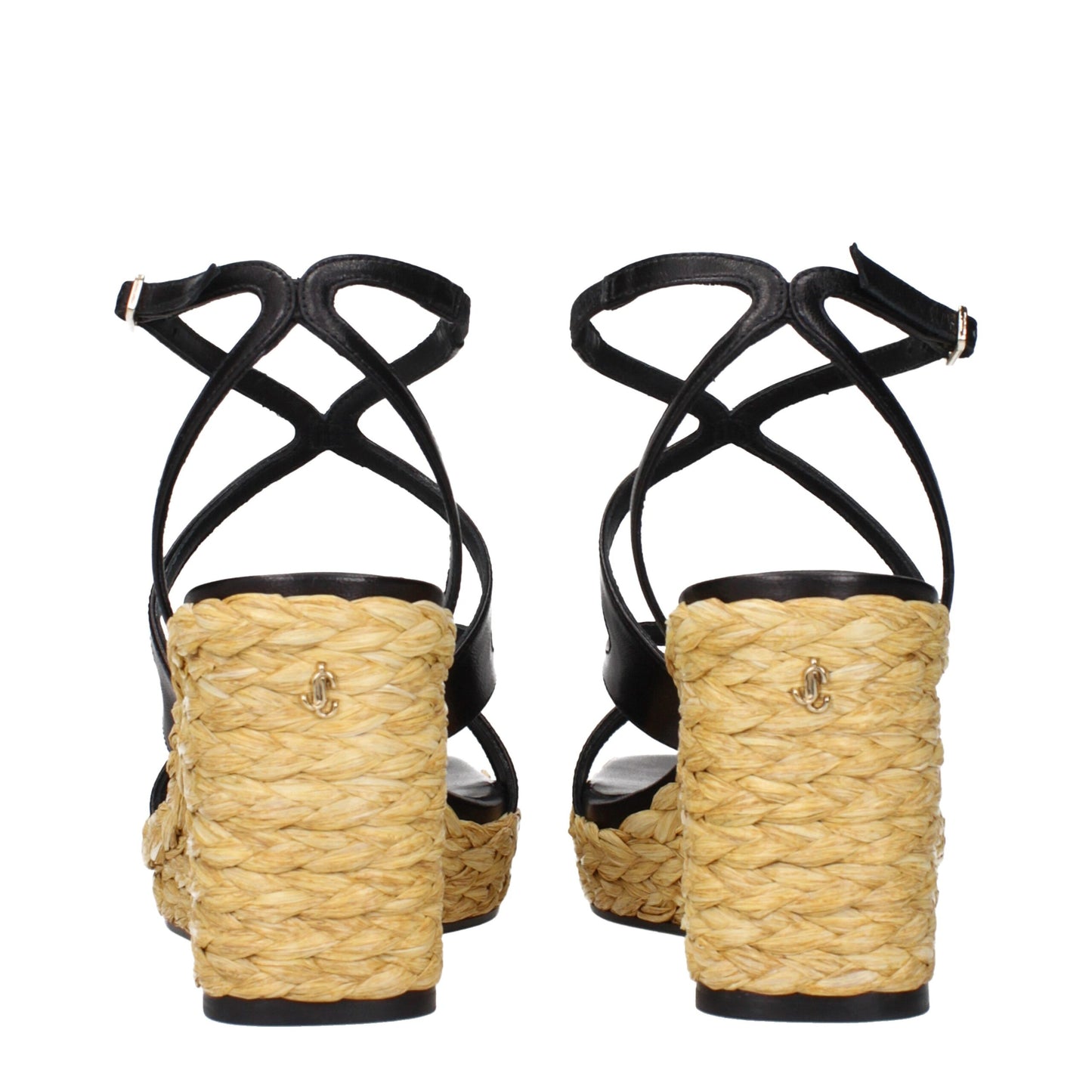 Jimmy Choo Keilsandaletten aus schwarzem Leder