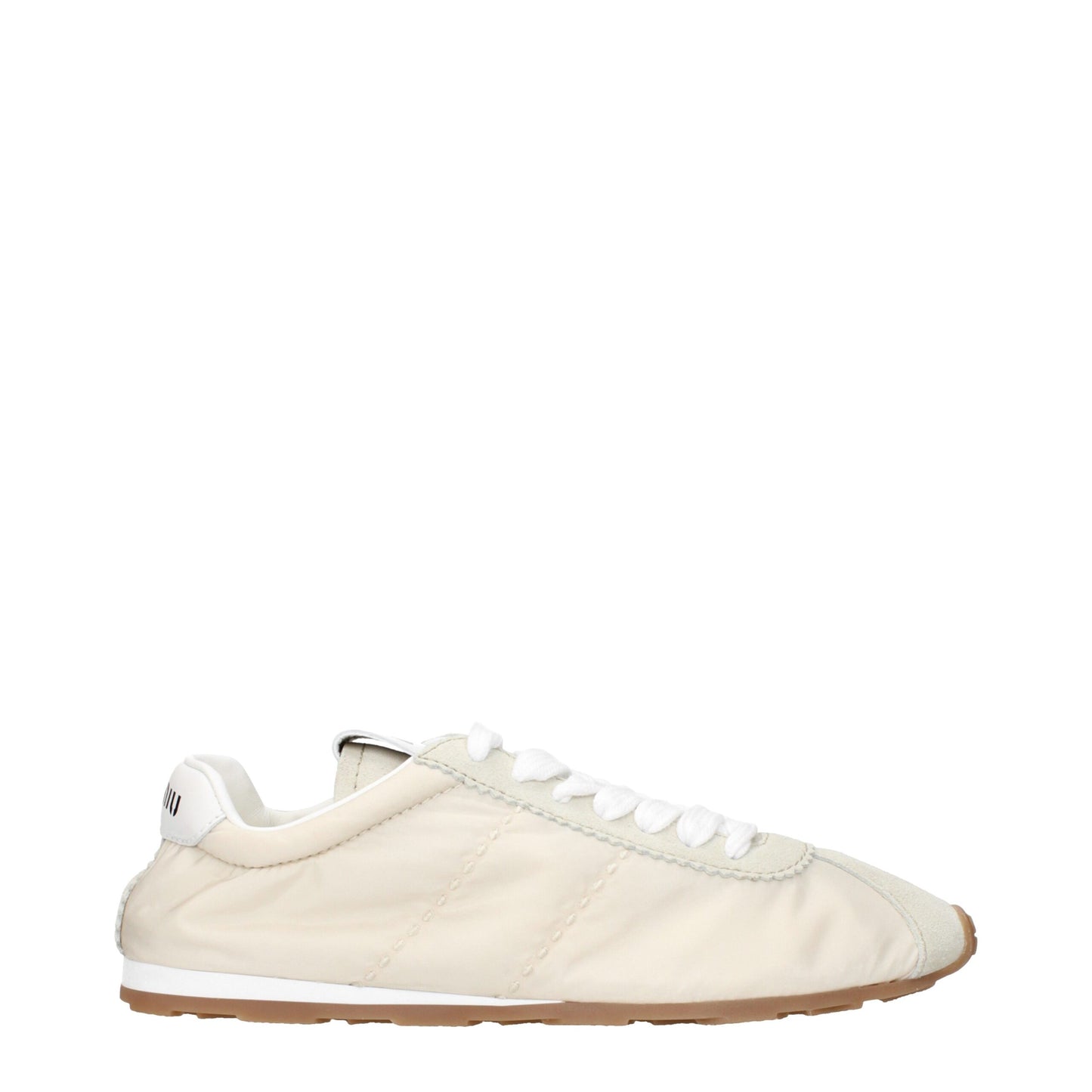 Baskets basses en tissu beige de Miu Miu