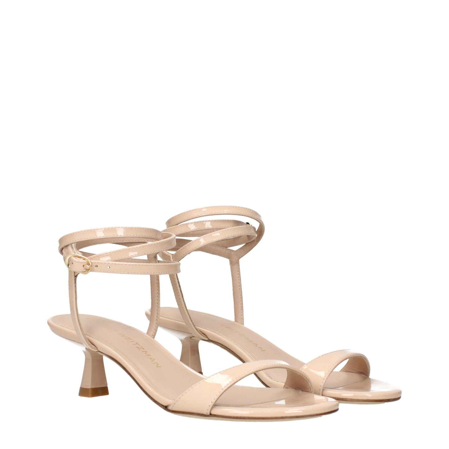 Sandales à talons aiguilles en cuir beige