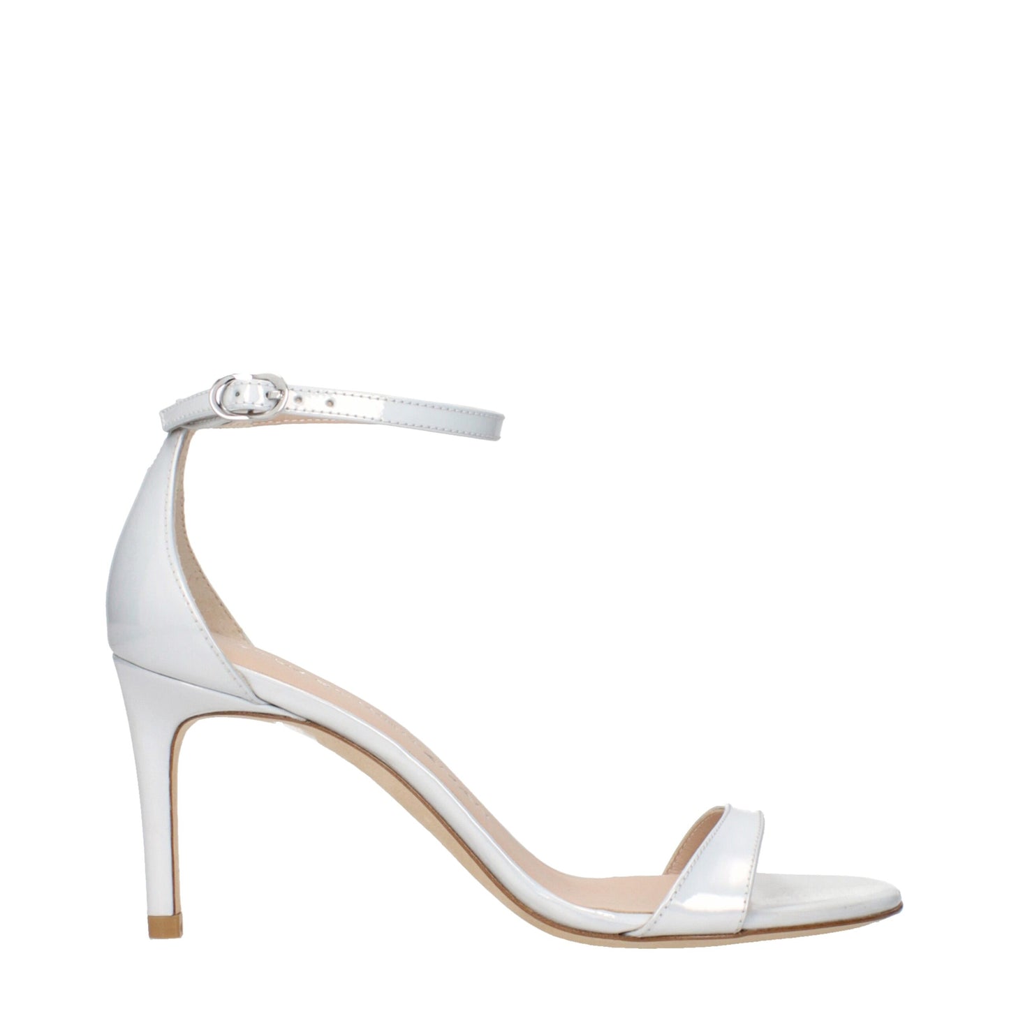 Sandales à talons aiguilles en cuir blanc