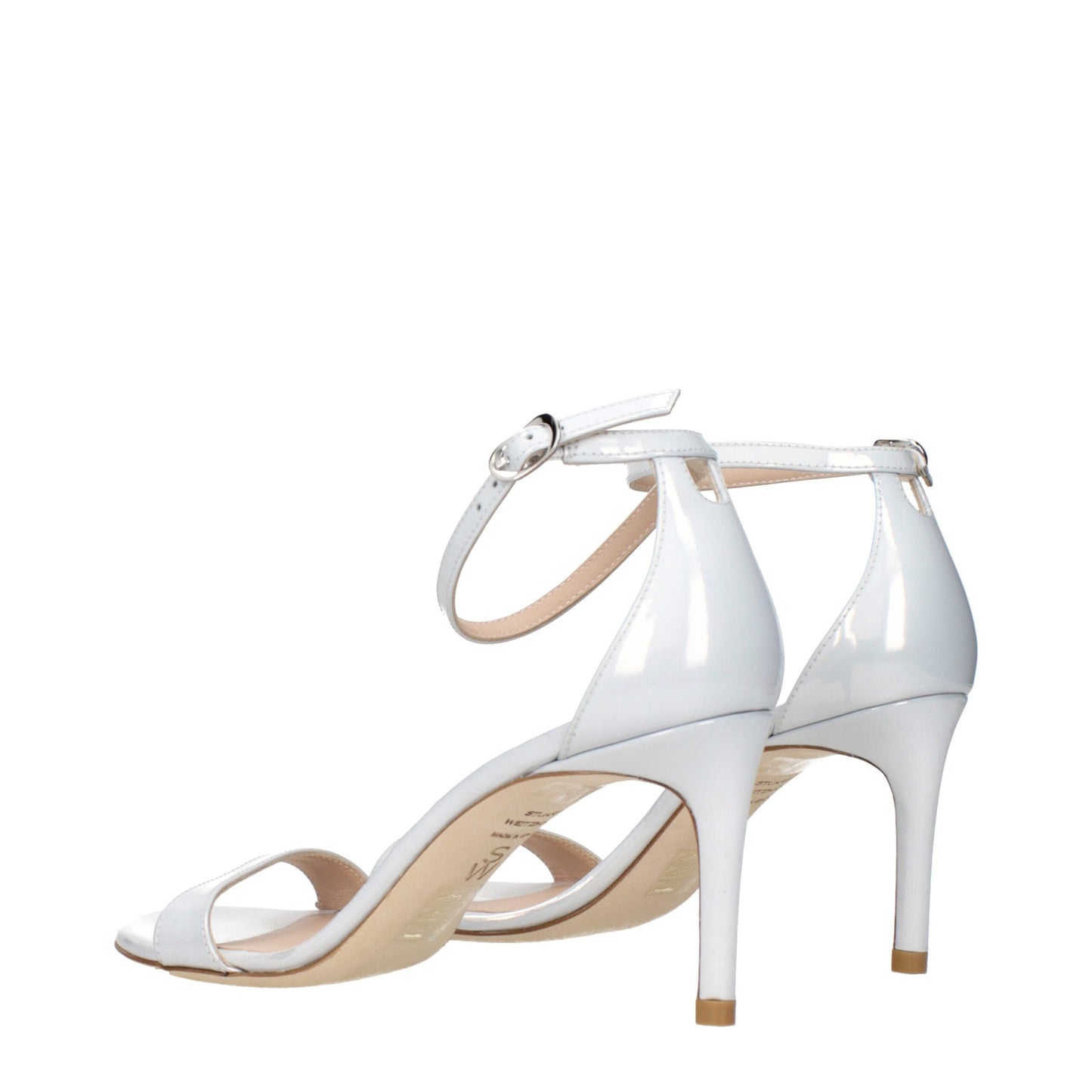 Sandales à talons aiguilles en cuir blanc