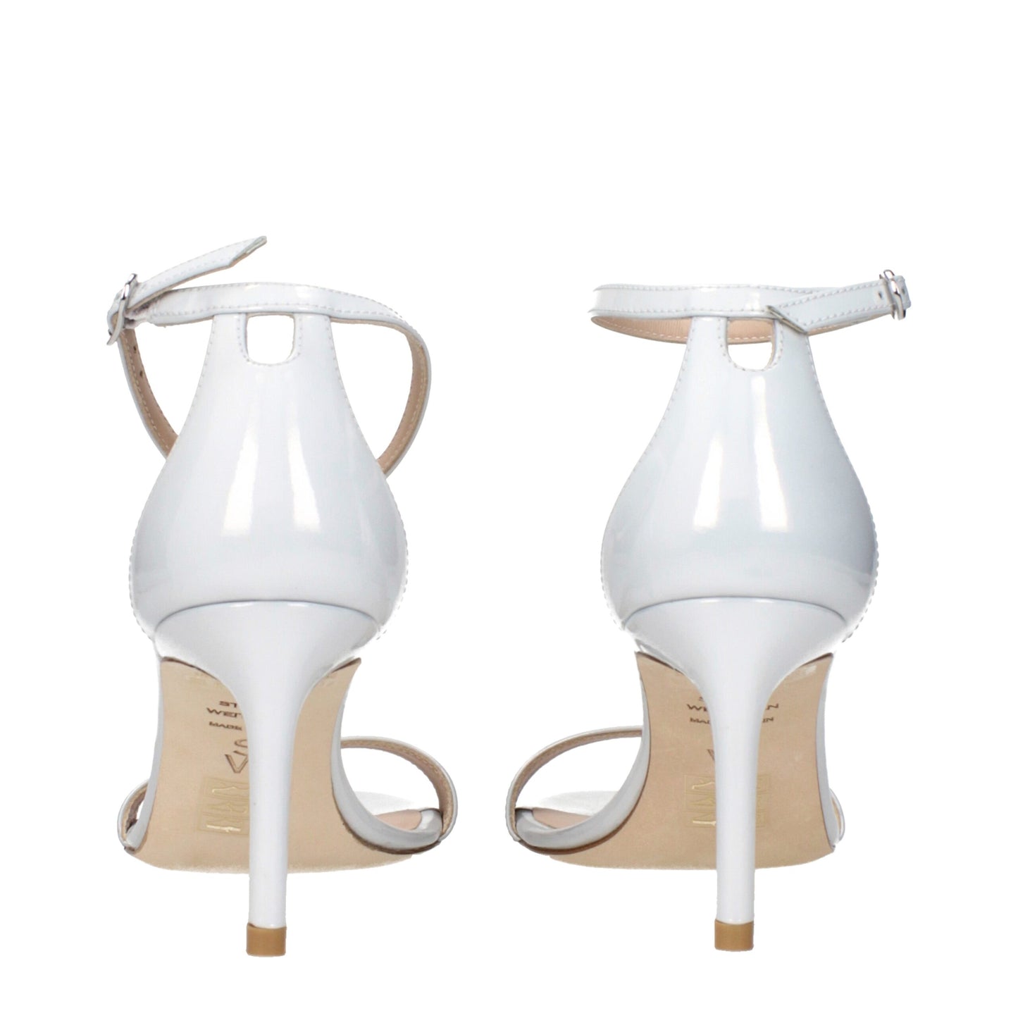 Sandales à talons aiguilles en cuir blanc