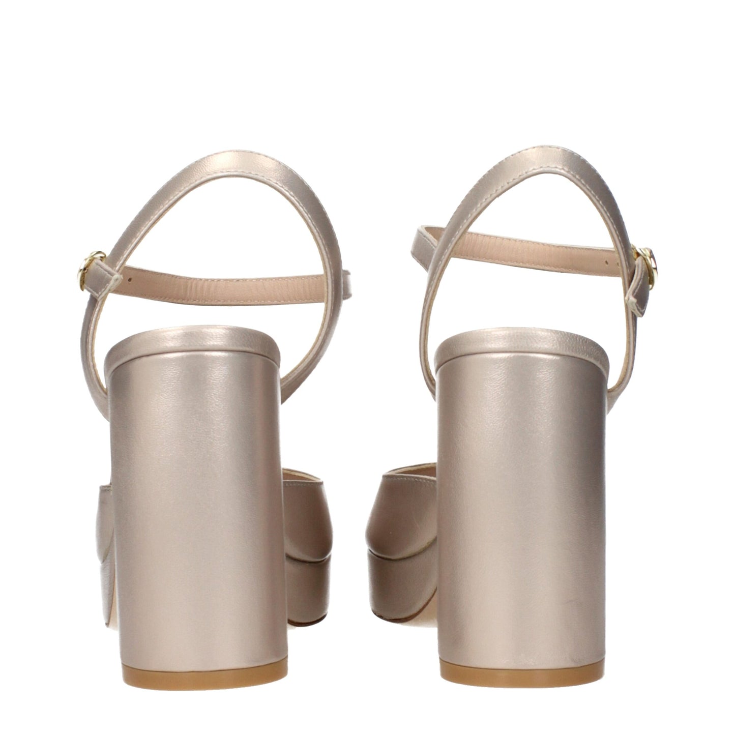 Plateformes en cuir beige