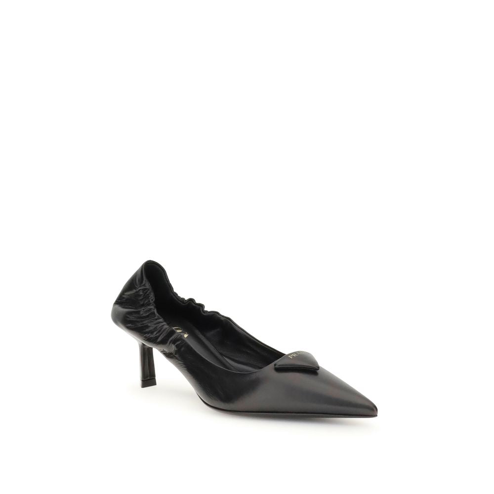 Escarpins en cuir avec logo Prada
