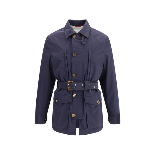 Blue Polyester Coat