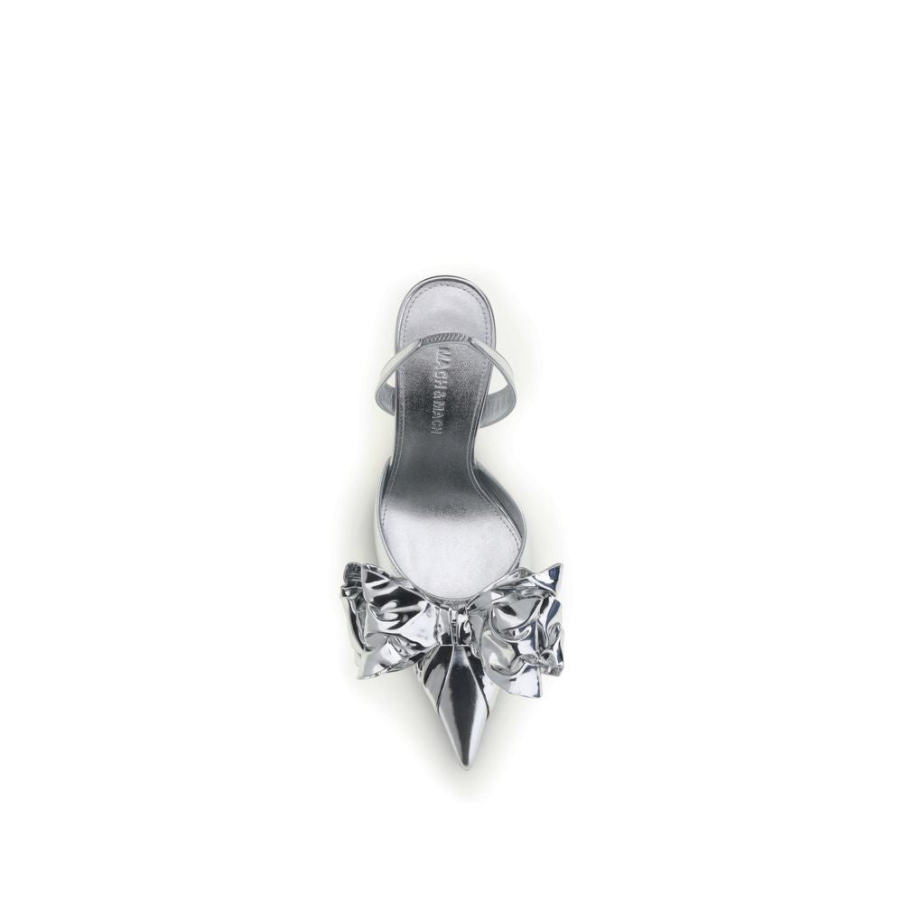MACH & MACH Cadeau Silver Wrapped Leather Pumps