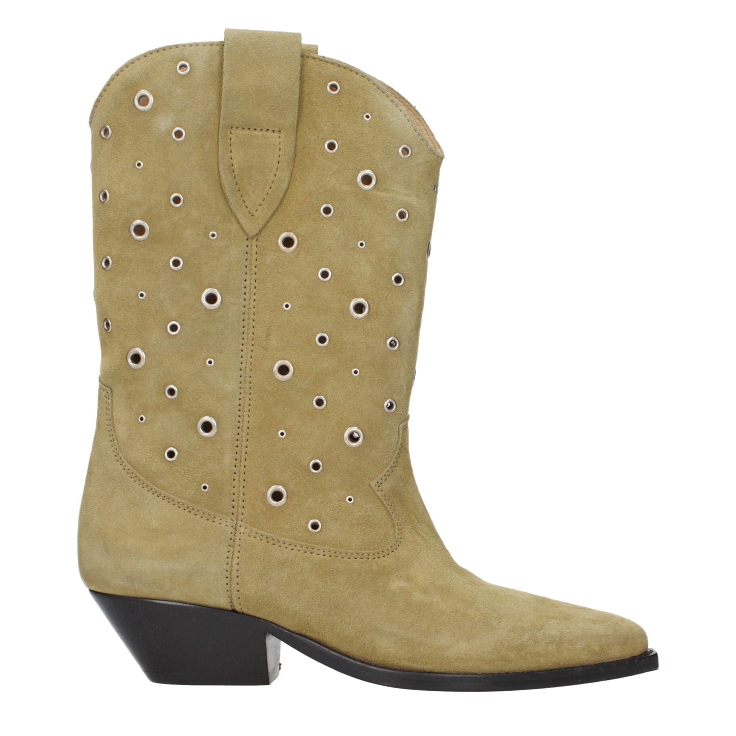 Bottes en cuir beige à hauteur de la cheville