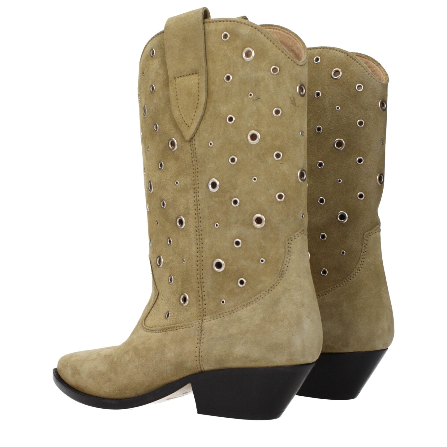 Bottes en cuir beige à hauteur de la cheville