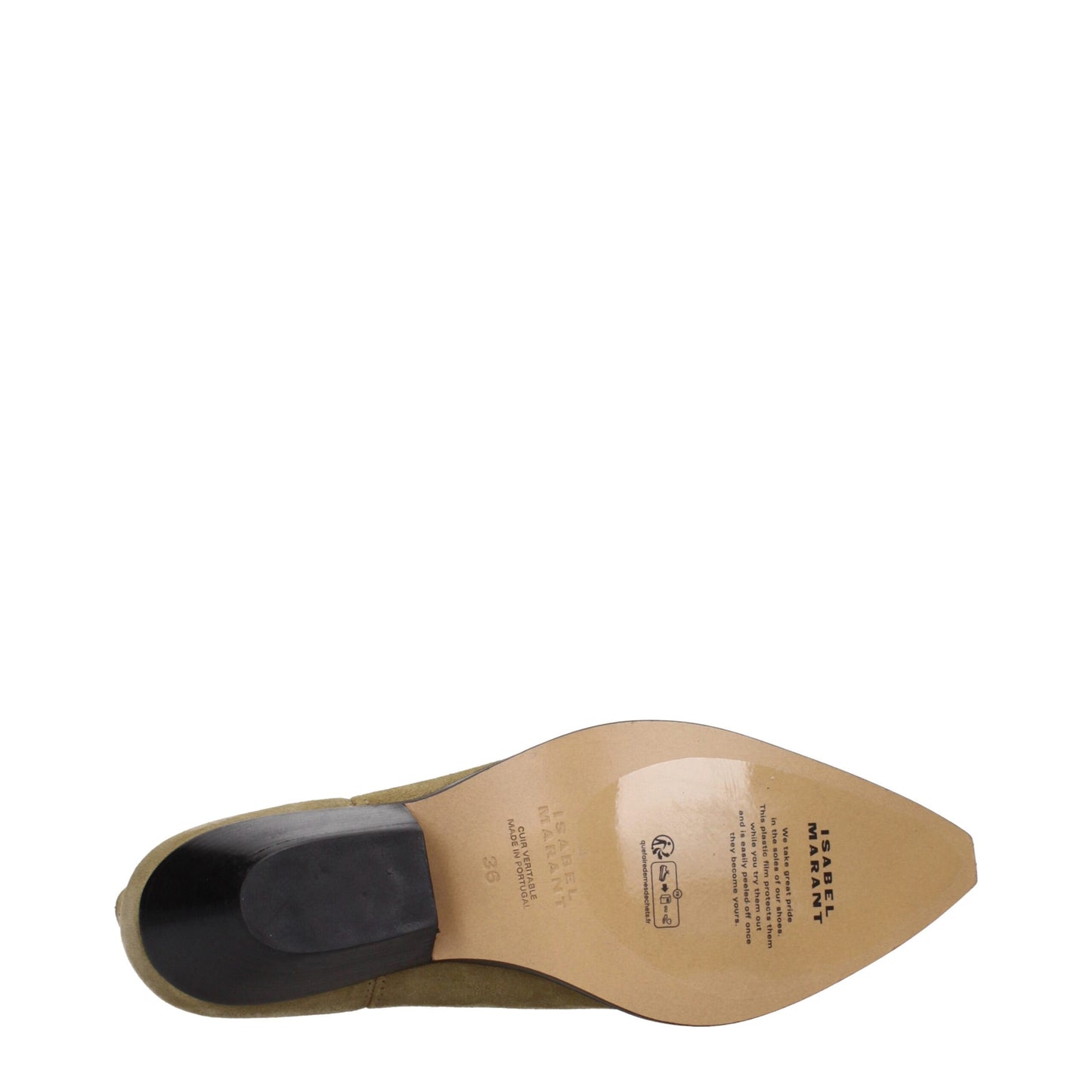 Bottes en cuir beige à hauteur de la cheville