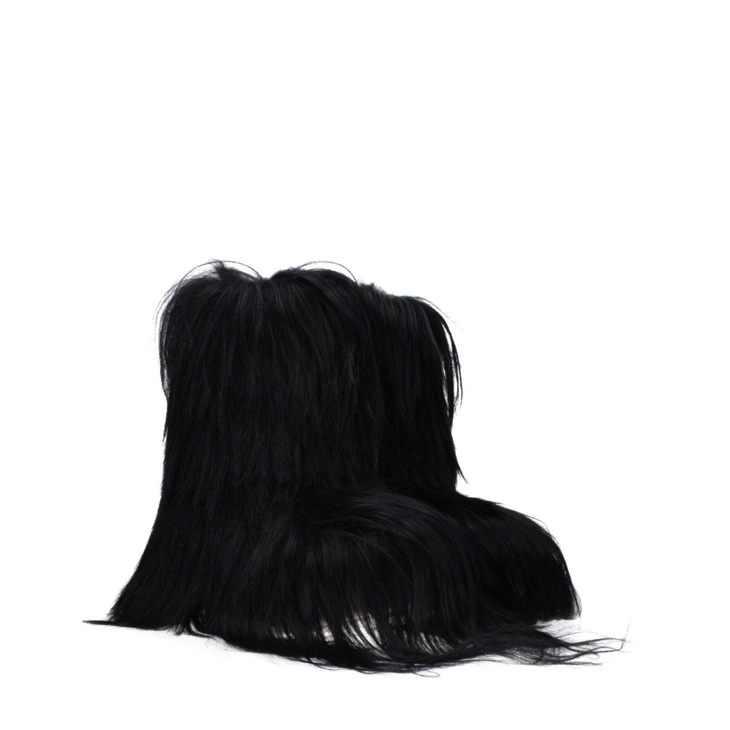 Bottes courtes en fourrure noire