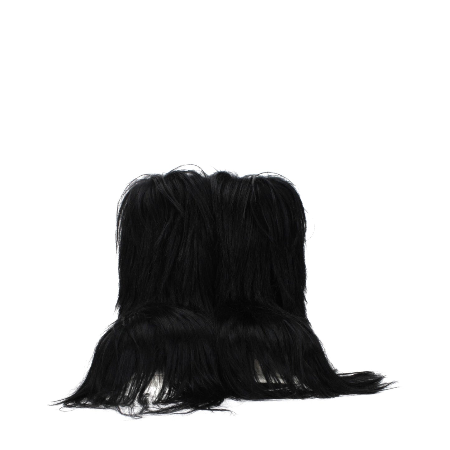 Bottes courtes en fourrure noire