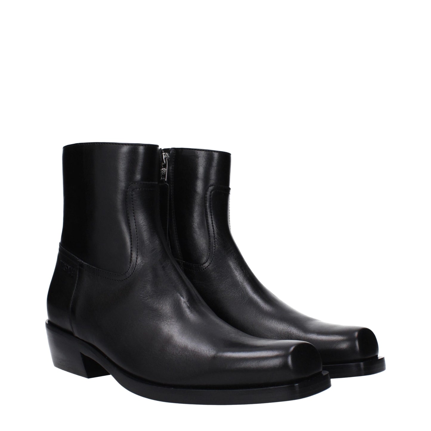 Bottes de cheville en cuir noir