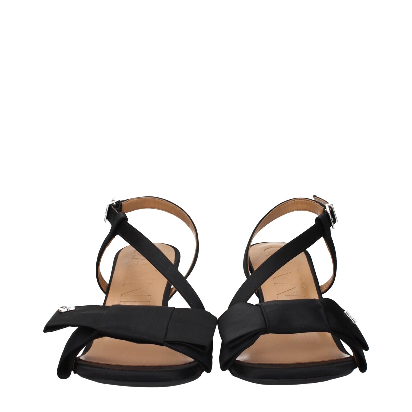 Sandales à talons aiguilles en tissu noir