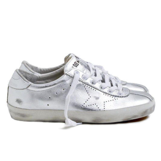 Baskets en cuir gris pour homme