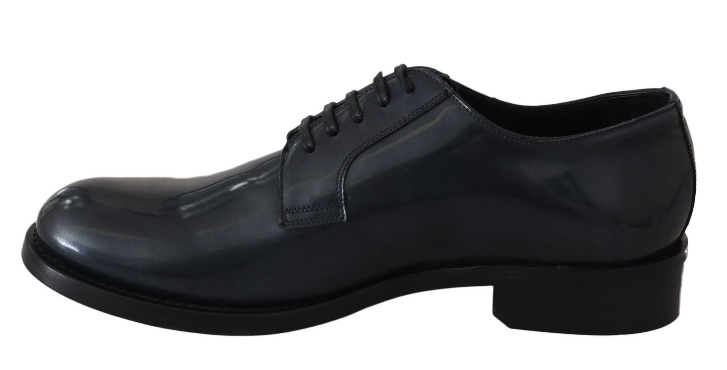 Chaussures habillées Derby en cuir bleu Dolce & Gabbana