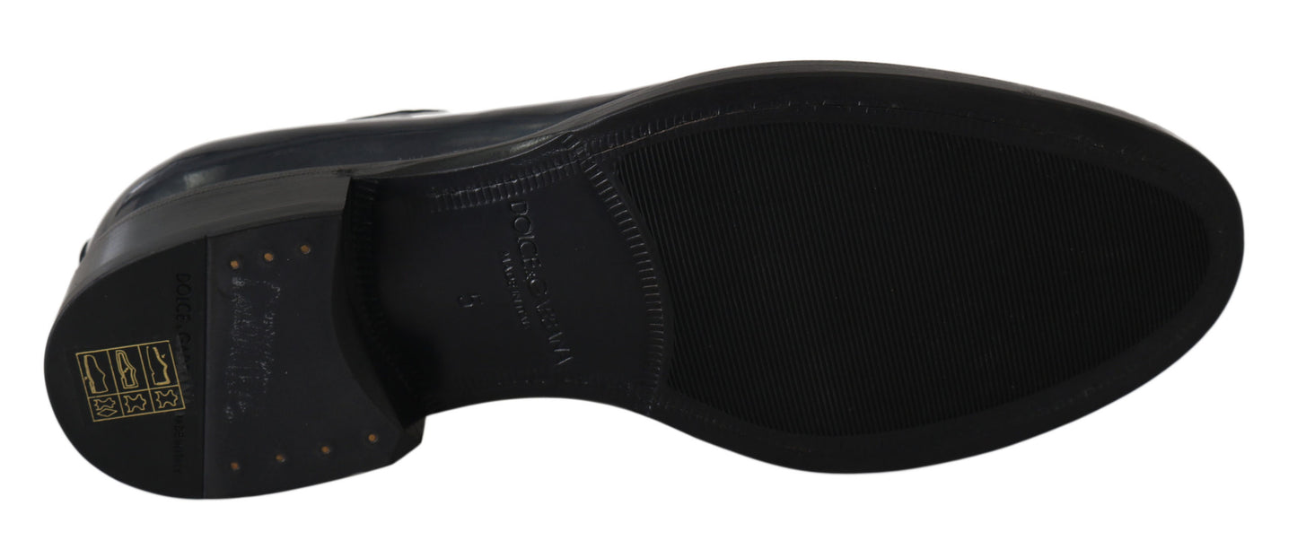 Chaussures habillées Derby en cuir bleu Dolce & Gabbana