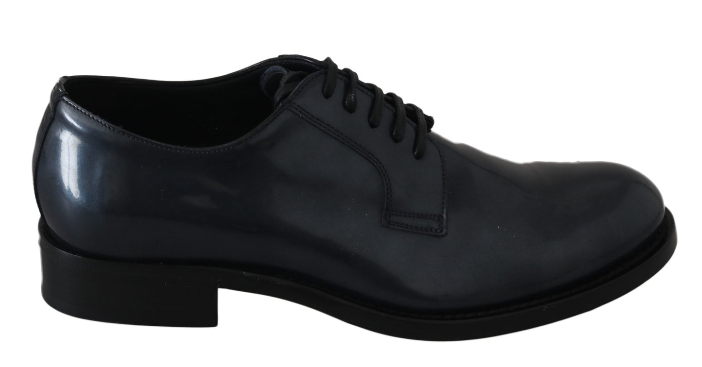 Chaussures habillées Derby en cuir bleu Dolce & Gabbana