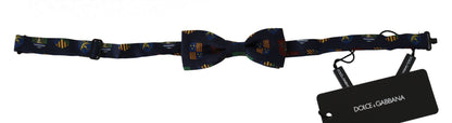 Nœud papillon papillon réglable 100 % soie à drapeau bleu Dolce &amp; Gabbana pour homme