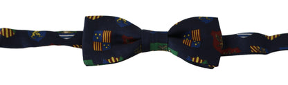 Nœud papillon papillon réglable 100 % soie à drapeau bleu Dolce &amp; Gabbana pour homme