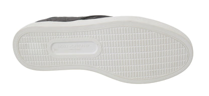 Mocassins plats en cuir gris Dolce &amp; Gabbana pour homme