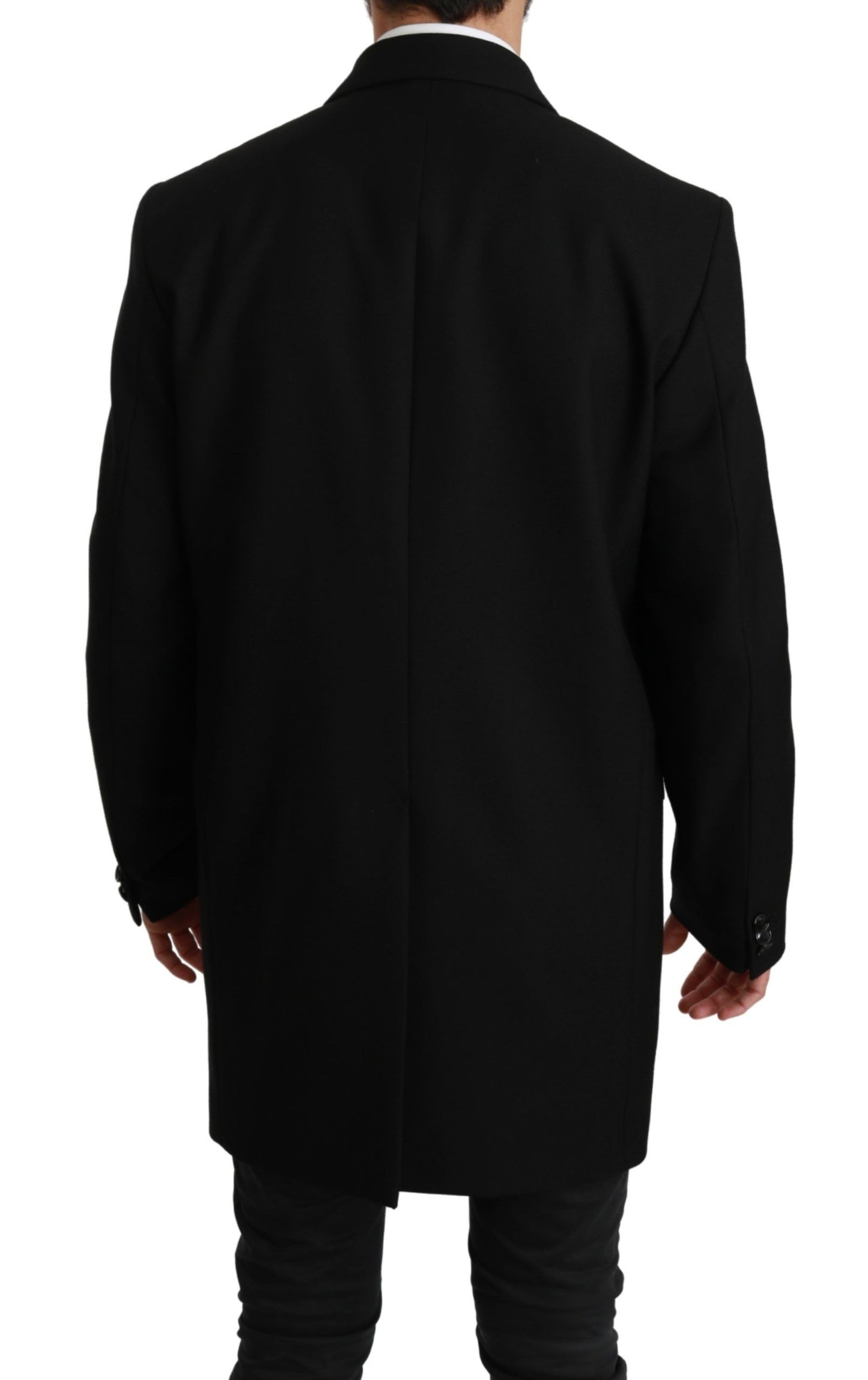 Dolce &amp; Gabbana Veste Manteau Blazer Noir 100% Laine