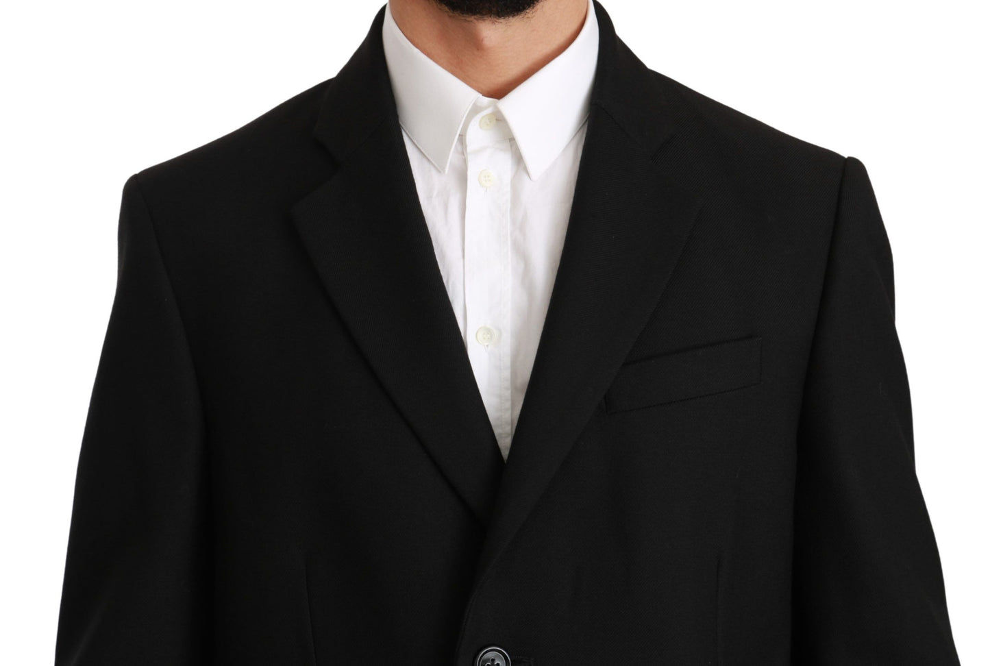 Dolce &amp; Gabbana Veste Manteau Blazer Noir 100% Laine