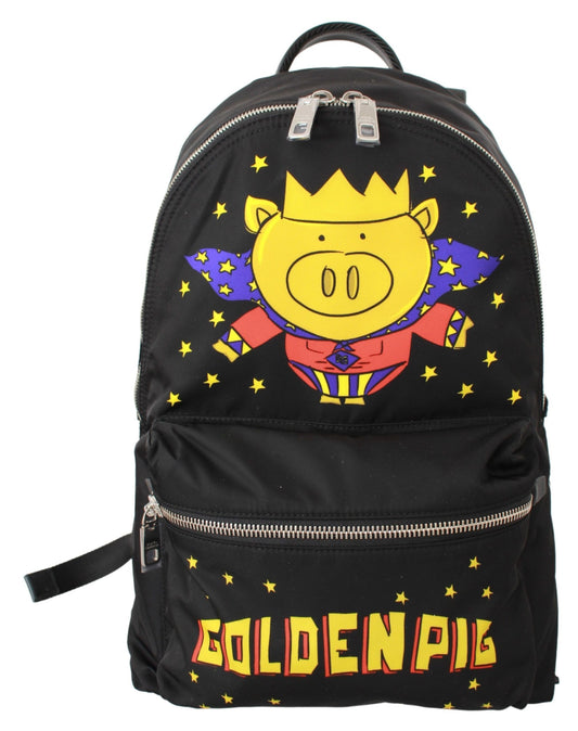 Sac à dos d'école Dolce &amp; Gabbana noir Golden Pig of the Year