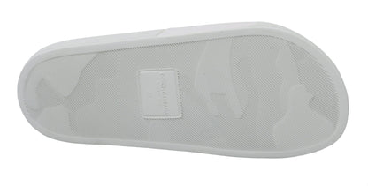 Sandales à enfiler Dolce &amp; Gabbana en cuir blanc #dgfamily