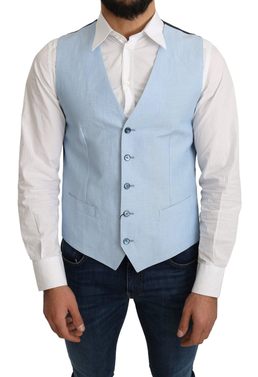 Gilet-manteau habillé en viscose stretch bleu Dolce &amp; Gabbana