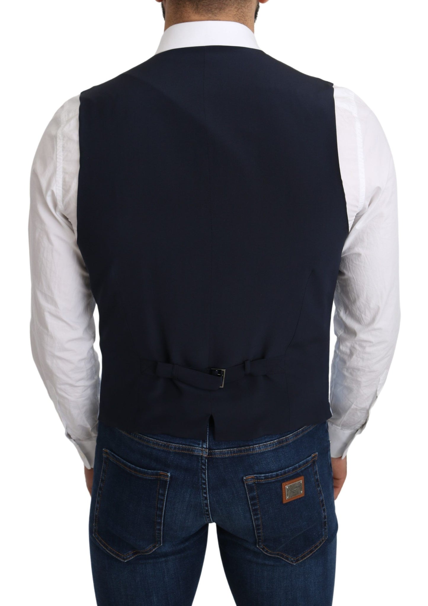 Gilet-manteau habillé en viscose stretch bleu Dolce &amp; Gabbana