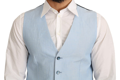 Gilet-manteau habillé en viscose stretch bleu Dolce &amp; Gabbana