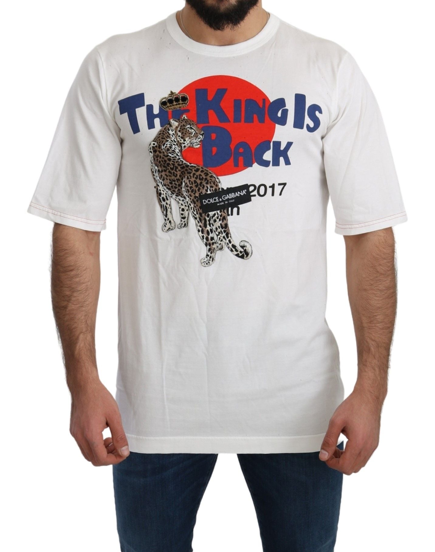 T-shirt Royal Top Léopard Blanc Dolce &amp; Gabbana