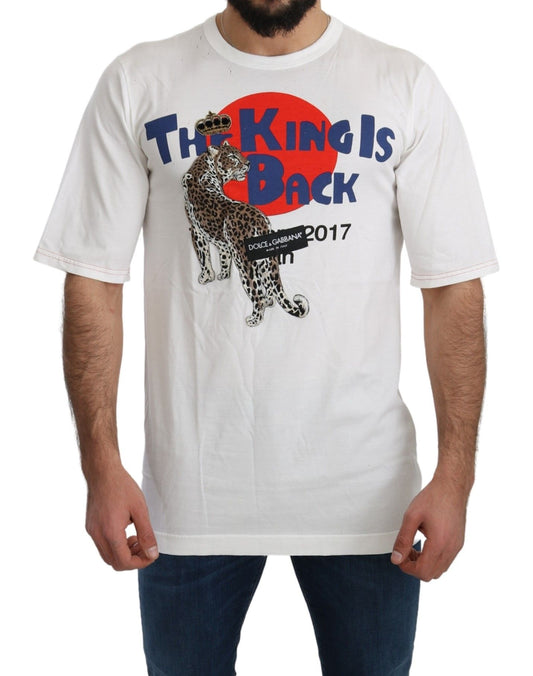 T-shirt Royal Top Léopard Blanc Dolce &amp; Gabbana