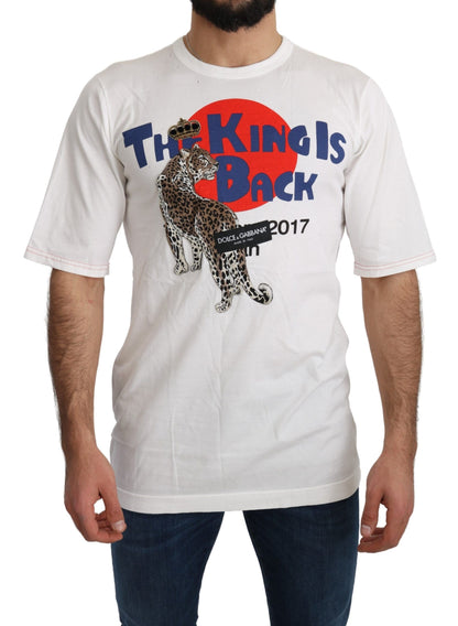 T-shirt Royal Top Léopard Blanc Dolce &amp; Gabbana